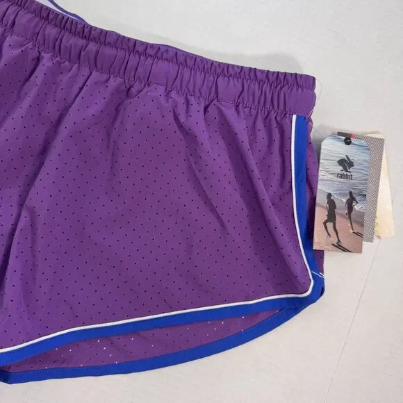 Rabbit Shorts Womens Extra Large Repeats 2 Inch Running Run Meadow Violet NEW XL - Picture 5 of 14